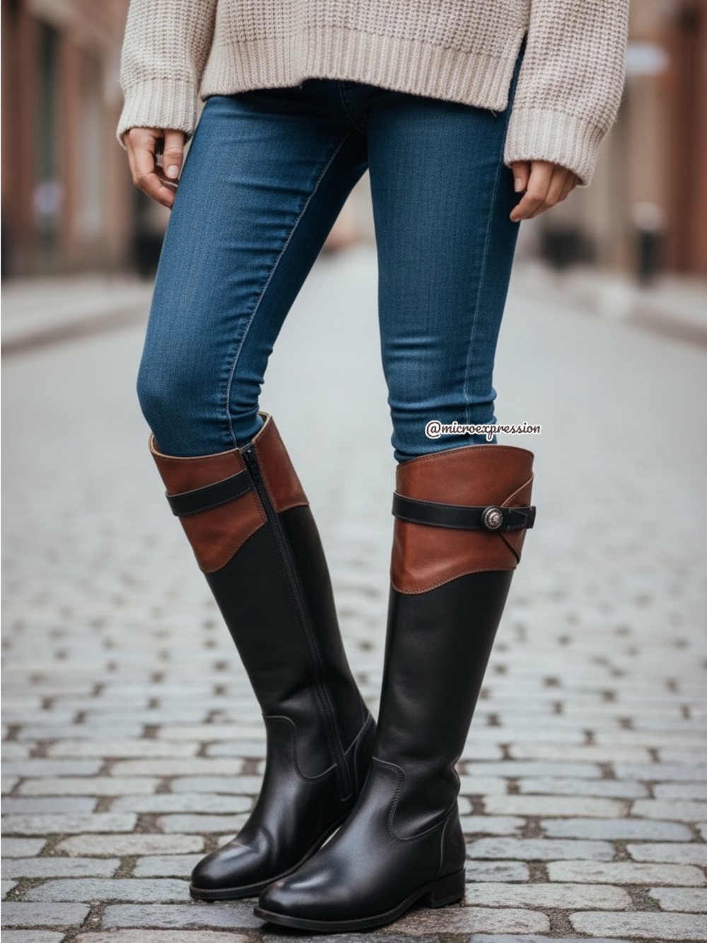 $399 Frye Molly Button Black Brown Multicolor Leather Equestrian Riding Boots - Picture 5 of 14